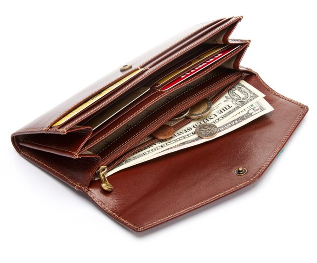 台湾 【本革長財布】レディース長財布 / スナップボタン式封筒型