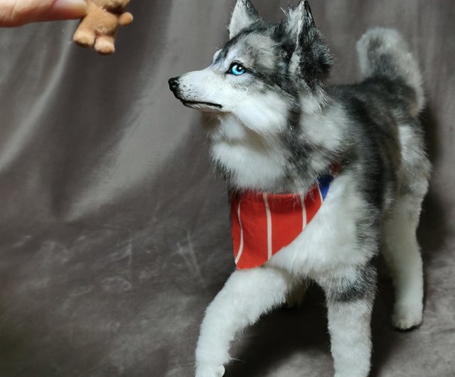 ハスキー子犬♡わんこ♡アートドール♡ぬいぐるみ♡ワンちゃん♡里親様