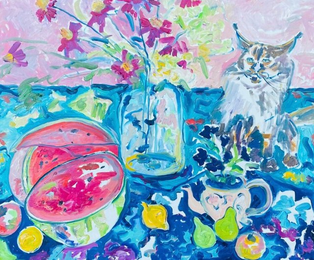 ロシア サマー ガーデン アートワーク上の原 抽象油絵 静物画