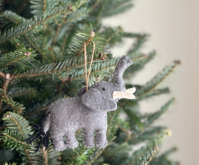 台湾 クリスマスツリー オーナメント 象 グレーグレーアフリカの動物