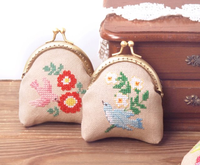 愛の花]がま口クロスステッチ材料セット手作りバッグギフト | Xiu