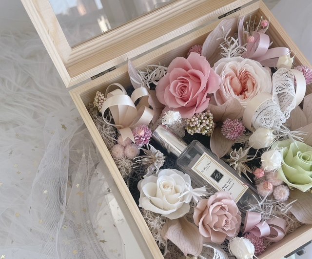 台湾 【プリザーブドフラワーボックスデザイン】ギフトボックス 花の