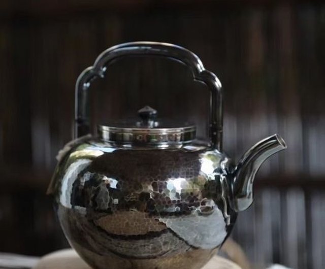 尚幀品吳經提梁銀壺純銀燒水壺銀壺純銀9999 純手工1300cc 尚幀品手工銀