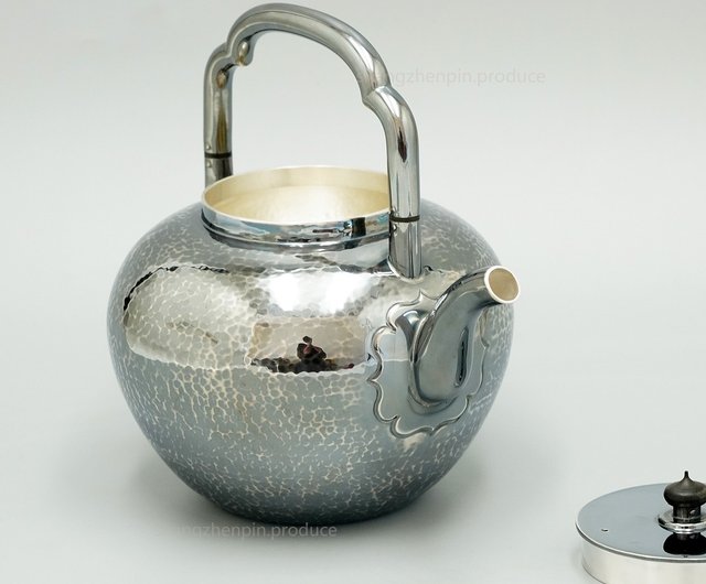 尚幀品吳經提梁銀壺純銀燒水壺銀壺純銀9999 純手工1300cc 尚幀品手工銀