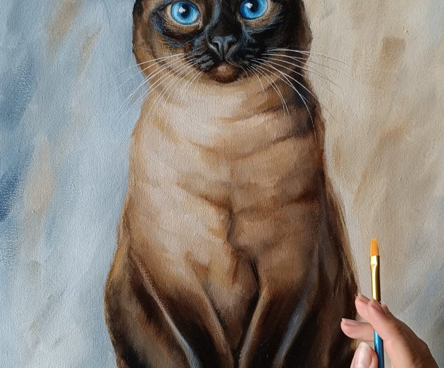 ウクライナ シャム猫の肖像画油絵 OlesyaArt - Pinkoi