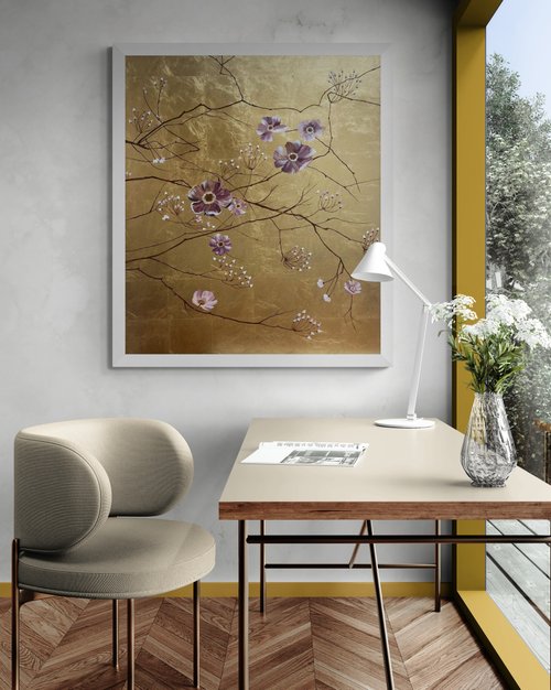 送料無料 15%OFF】アラブ首長国連邦 キャンバスに描かれた大きな金箔の