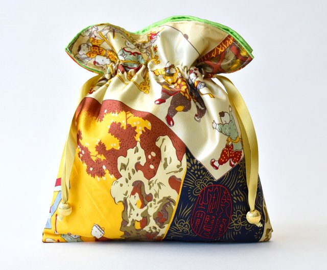 SCF KINCHAKU (M) / スカーフ巾着 (M) - ショップ Chicolatte