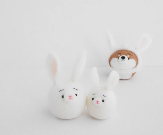 2023年干支 まゆうさぎ親子 羊毛フェルト kumakoro | 人形・フィギュア