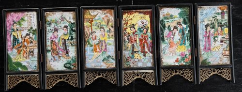 金陵十二釵瓷板畫屏風瓷板畫瓷器紅樓夢藝術收藏中國傳統山奇藝術｜擺飾