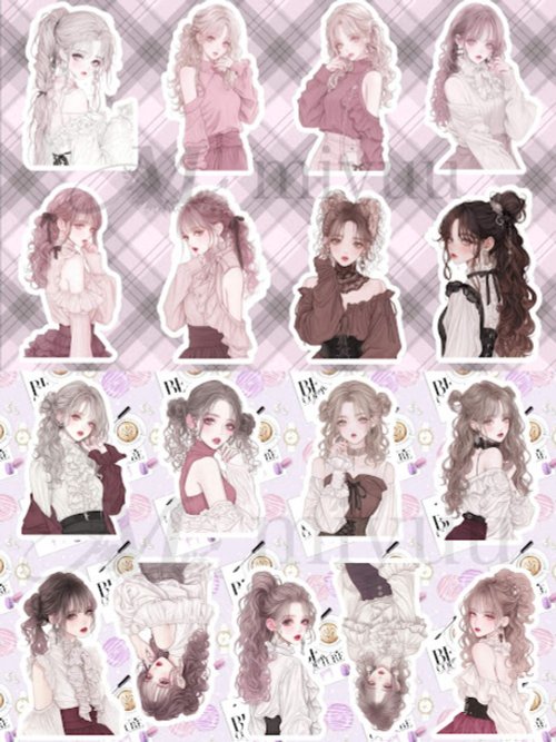 送料無料】コラージュシート 素材紙 a4デザインペーパー 人物 女の子