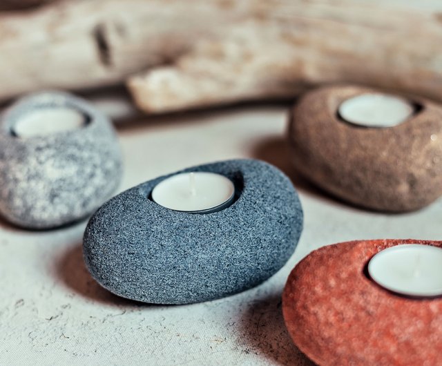 10%OFF】リトアニア 石の模造セラミックティーライトホルダー、手作り