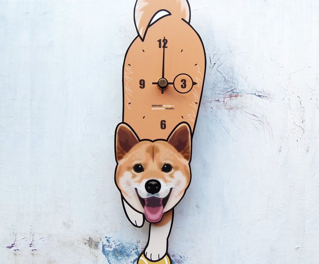 D-152 柴犬(笑顔) - ペットの振り子時計 関野意匠室＋絡繰堂 | 時計