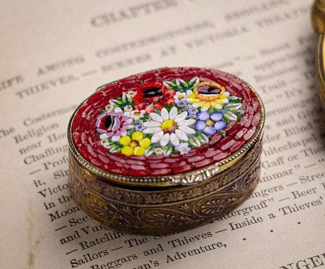 送料無料】台湾 イタリアアンティーク マイクロモザイク 伝統工芸