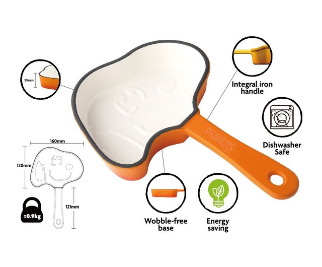 香港 SNOOPY スヌーピー 16cm ホーロー鋳鉄フライパン PEANUTS 正規