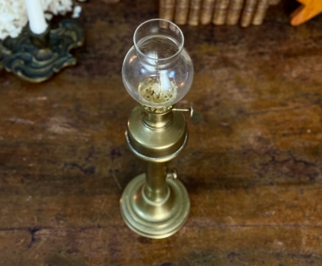 50702-極めて希少なフランスアンティーク真鍮製キャンドル＆オイル