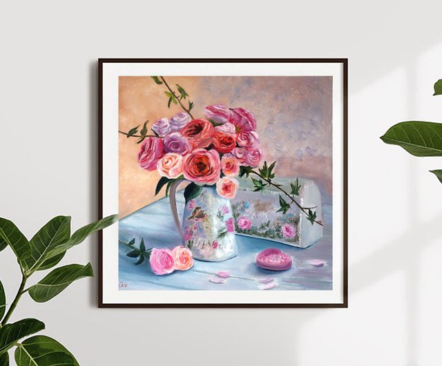 ロシア バラ絵画油花オリジナルアート油畫原作フローラルアートワーク