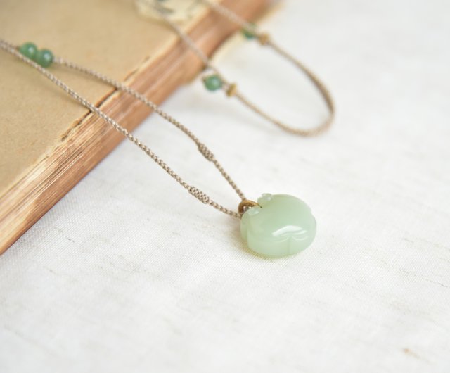 青風如意】天然和田玉オールドマイニングロシアンジェイド 翠青色