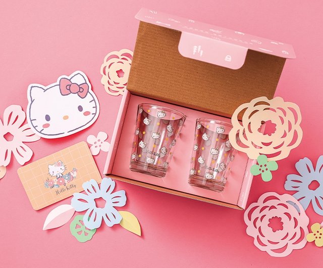 台湾 【サンリオ共同名】ハローキティグラスセットフラワー Mao's
