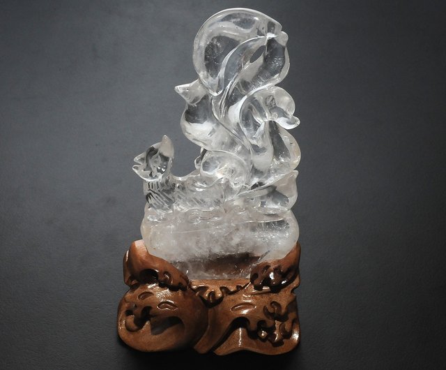 台湾 ホワイト水晶九尾の狐鉱石/水晶/修行/幸運/金運/ブレイクアウト