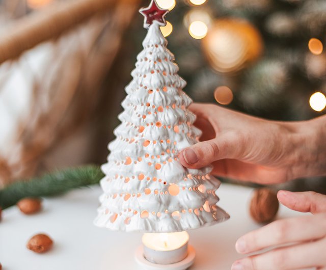 20%OFF】リトアニア セラミッククリスマスツリーティーライトホルダー