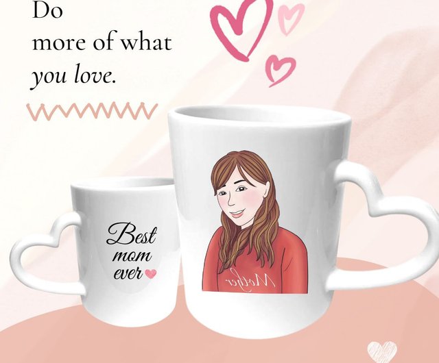 台湾 【オーダーメイド】マグ | 恋人のカップ | 顔の絵 | 結婚式の小物