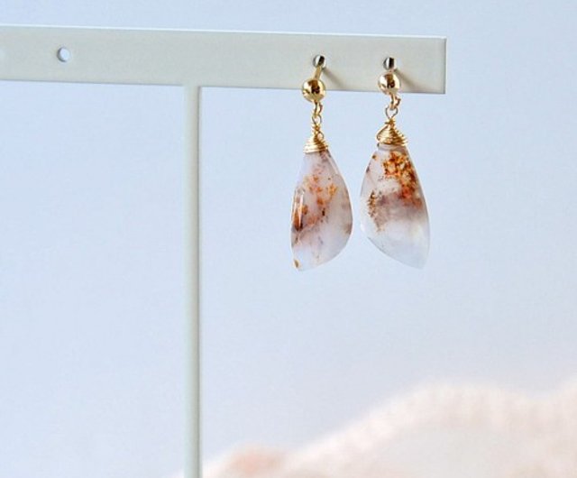 14kgf/[自然美]デンドリティックアゲートピアス mumu jewelry | ピアス