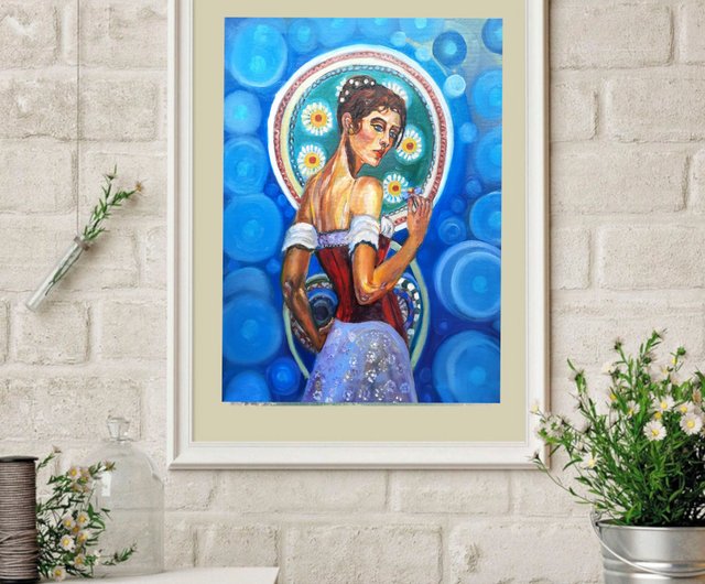 原創畫 少女の絵画アート オリジナルアート 油絵 キャンバスに油絵