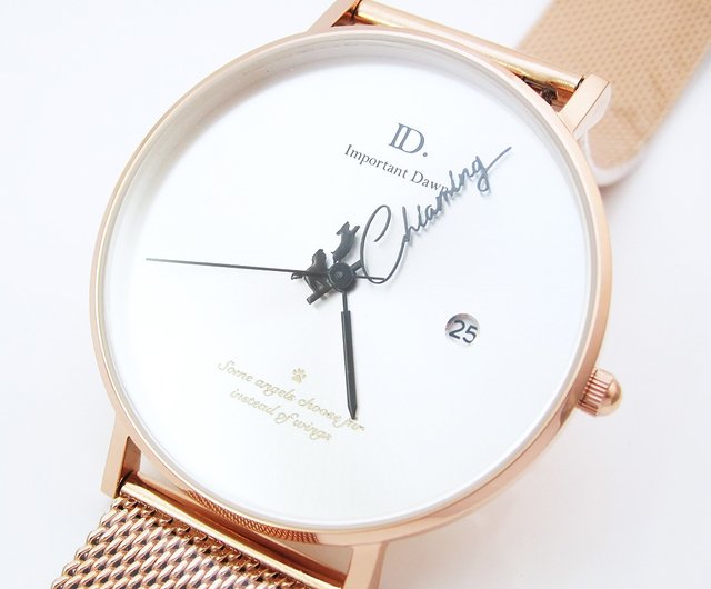 送料無料】台湾 【オーダーメイド時計ギフト】記念犬（一針オーダー