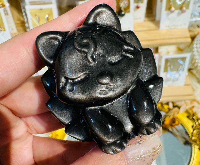 台湾 遊び心のある九尾の狐を象ったシルバー石の置物は、邪悪な霊を