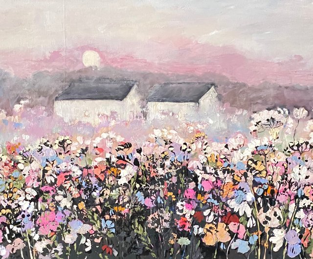 俄羅斯油彩畫布風景畫花田印象派繪畫Gala - Pinkoi