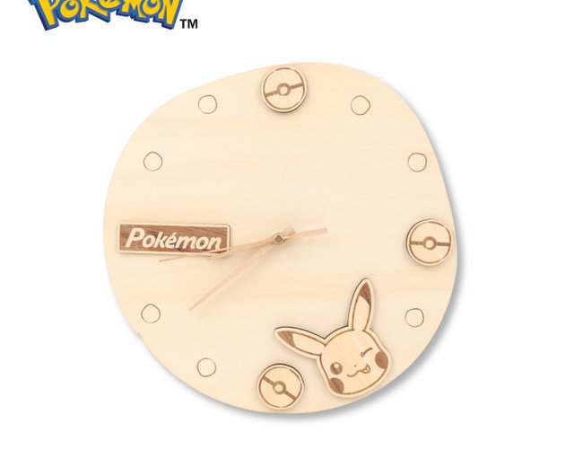 香港 ポケモン木製壁掛け時計ポケモンピカチュウオフィス用品 チーム