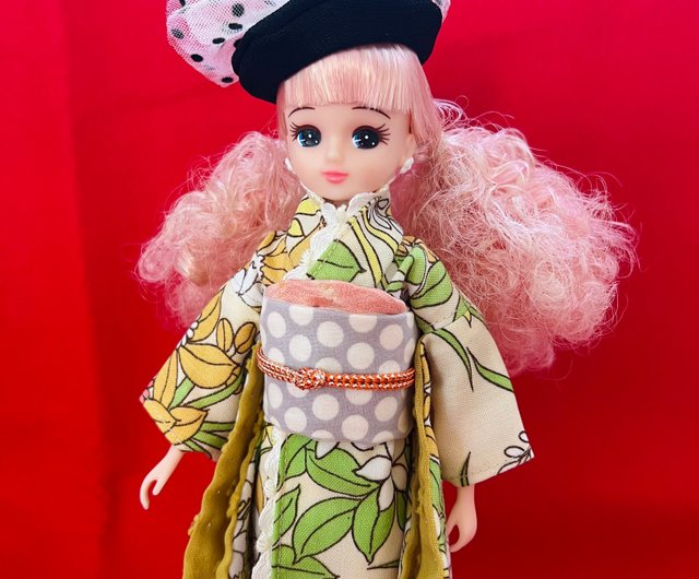 リカちゃん ブライス 花柄 レトロモダン 着物 セット H's made