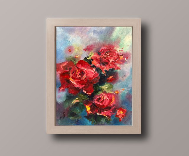 スペイン 花の油絵 オリジナルのバラの絵 ArtLolitaRos - Pinkoi