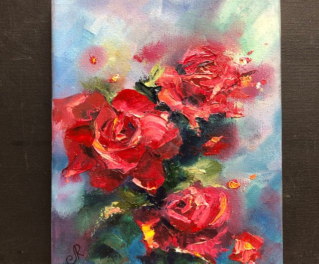 スペイン 花の油絵 オリジナルのバラの絵 ArtLolitaRos - Pinkoi