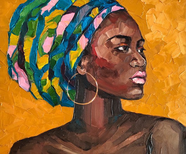 ロシア 絵画 / 油絵 / アフリカ絵画 / アフリカ人女性 / 描かれた女