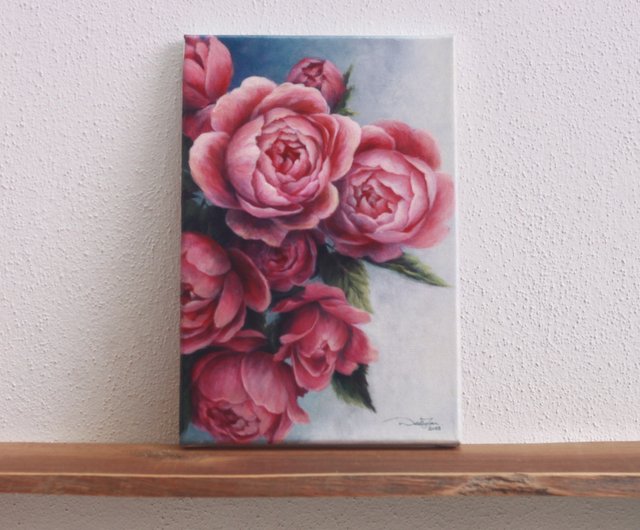 マレーシア 【薔薇】キャンバスにアクリル絵の具を描いたオリジナル