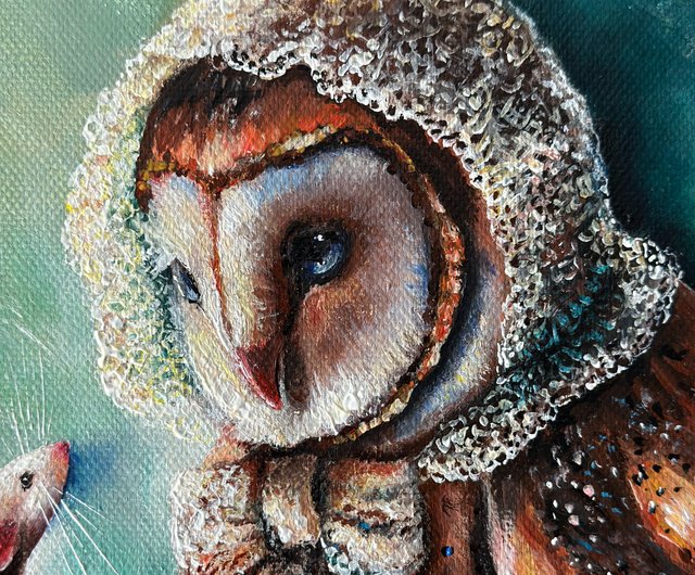 送料無料 10%OFF】スロバキア キャンバスに描かれたフクロウの