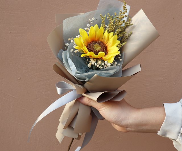 台湾 - 一輪のひまわり - 卒業ブーケ 祝福ブーケ ドライブーケ バイオ