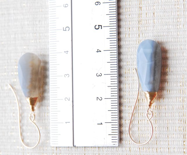 大きめブルーオパールのピアスno.13 14kgf Ayako's | ピアス