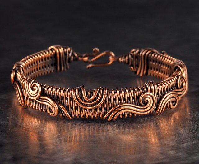 ロシア 彼女のための純銅ブレスレットユニークなワイヤーラップメタル