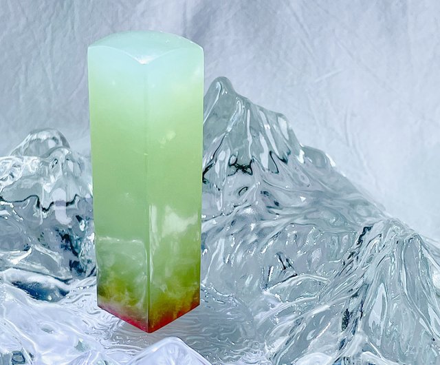 送料無料】台湾 【玉玉印章】 天然アイスジェイド岫玉印鑑 結婚ペア