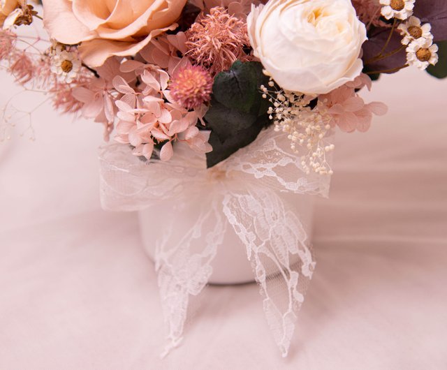 台湾 【ピンク】プリザーブドフラワー ドライフラワー 開店祝い 鉢植え