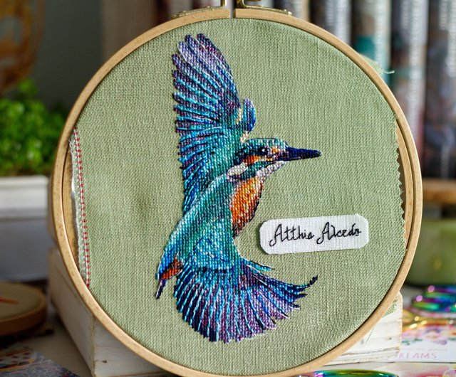 ロシア 【デジタル】カワセミ PDF クロスステッチ パターン 蜂鸟十字绣