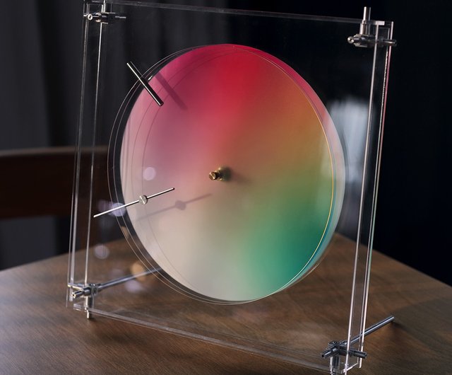 ダイナミック変色掛け時計 | レインボースペクトルアクリル置き時計