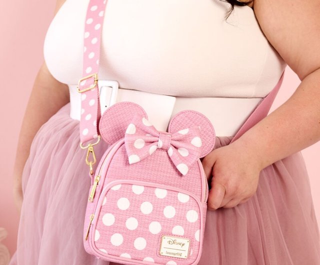 香港 Loungefly ディズニー ミニーマウス 編み込み2WAYバッグ（バック