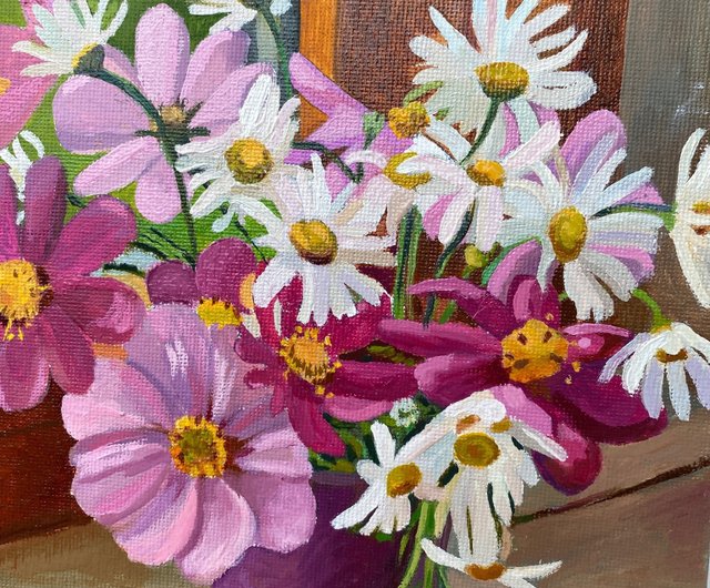 ロシア ワイルドフラワーオリジナルアートフラワー油絵キャンバス