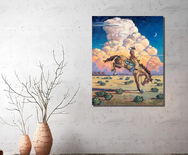 送料無料】台湾 【限定版画】ウィリアム・ホーキンス-カウボーイの勇気