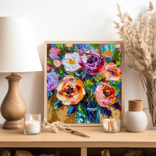 ギフト、レトロなスタイルの花束、油絵, バラ, あじさい ギフト