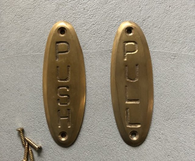 数量限定 PP-G PULL PUSH セット ドアサイン 真鍮 押す 引く プレート