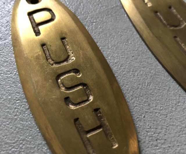 数量限定 PP-G PULL PUSH セット ドアサイン 真鍮 押す 引く プレート